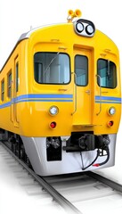 Yellow and White Train on Railway Tracks