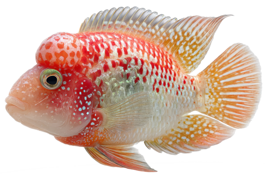 flower horn fish isolated on transparent background
