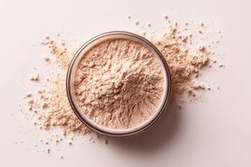 Top view of loose powder in a bowl
