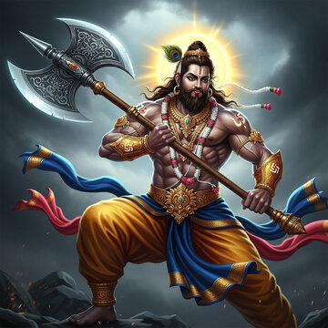 Powerful Hindu God Parashurama with Axe