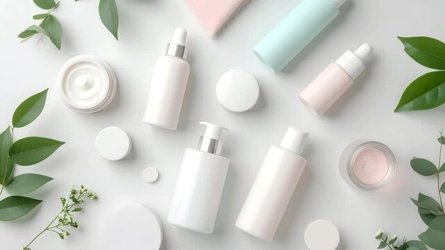Elegant Skincare Products with Botanical Accents