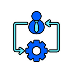 Icon a change management, isolated against a clean background.