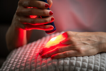 Red light therapy on the hand alleviates pain and inflammation from arthritis or overuse. It boosts circulation and aids tissue repair, improving dexterity and comfort.