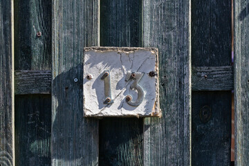 A weathered number 