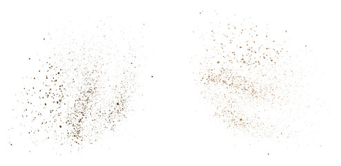 Splash isolated flying coffee powder particles background design