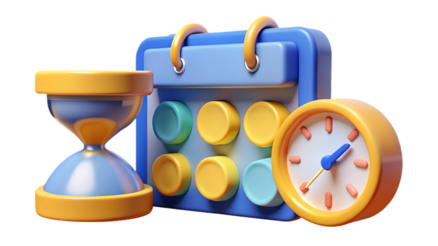 time management on white background PNG. AI GENERATED