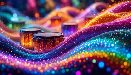 Colorful drum in the world of popular electronic music