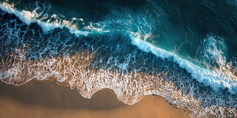 Fototapeta premium Aerial view of an ocean wave 