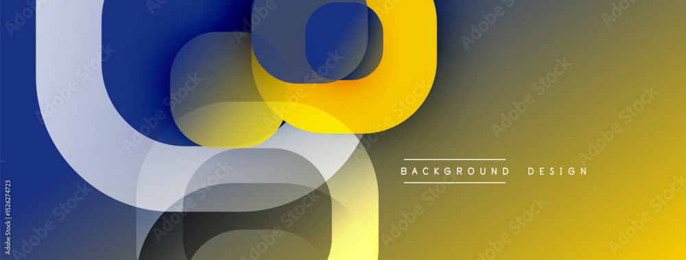 Aufkleber abstract fluid shapes overlap, creating dynamic golden, blue gradients. modern design element for ba