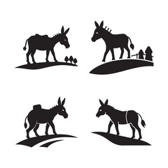 Donkey Carrying Load On Village Trail