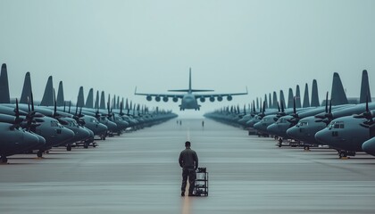 Military Aircraft Parked on Airfield Symbolizing Supply Chain Disruption Logistics