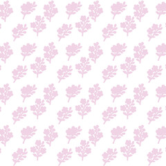 Background with pink silhouette of cherry blossom branch with two flowers, several buds and leaves