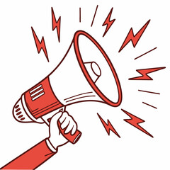 megaphone on white background