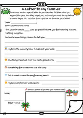 a letter to my teacher on the last day of school
– all with a fun and sunny summer twist!
This printable memory book is the perfect end-of-year activity for students in Grade 1 to Grade