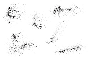 Splatter set of paint ink black grunge texture banner background design
