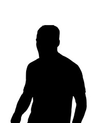 silhouette of a young man