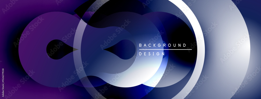 Aufkleber Abstract fluid shapes, overlapping circles create dynamic purple, blue gradient. Modern design element for backgrounds, presentations.