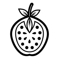 vector illustration of a Strawberry guava