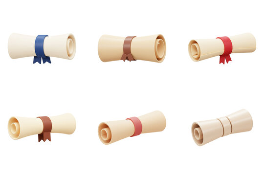 Celebrating academic achievement with vibrant diplomas marking success in education in soft 3D