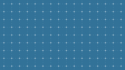 Blue background with white grid and plus signs, futuristic interface concept, modern symmetrical design used in technology, screen overlays, computing systems, or digital presentation backdrops