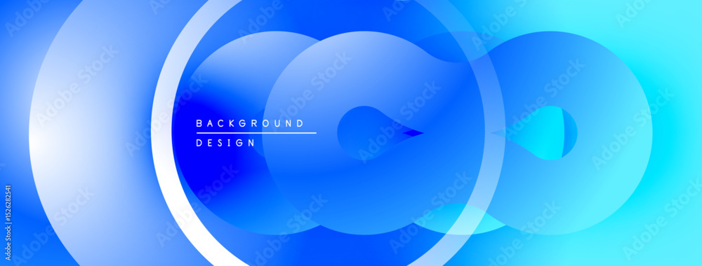 Aufkleber Abstract blue background. Overlapping circles create dynamic visual effect. Modern design suitable for digital projects.
