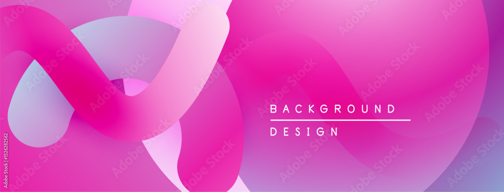 Poster Abstract fluid shapes, pink purple hues. Modern design, smooth gradients create dynamic visual effect. Background element.