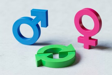 gender fluid concept with male female symbol and exchange arrow
