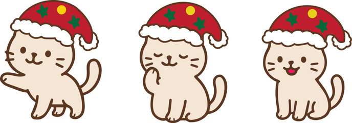 cute cat santa in Chirstmas