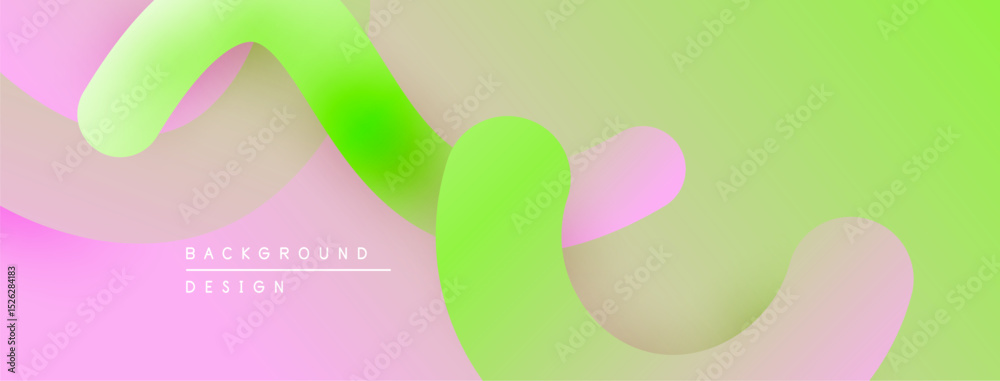 Aufkleber abstract fluid shapes, vibrant pinks, greens create smooth gradient background. modern design elemen