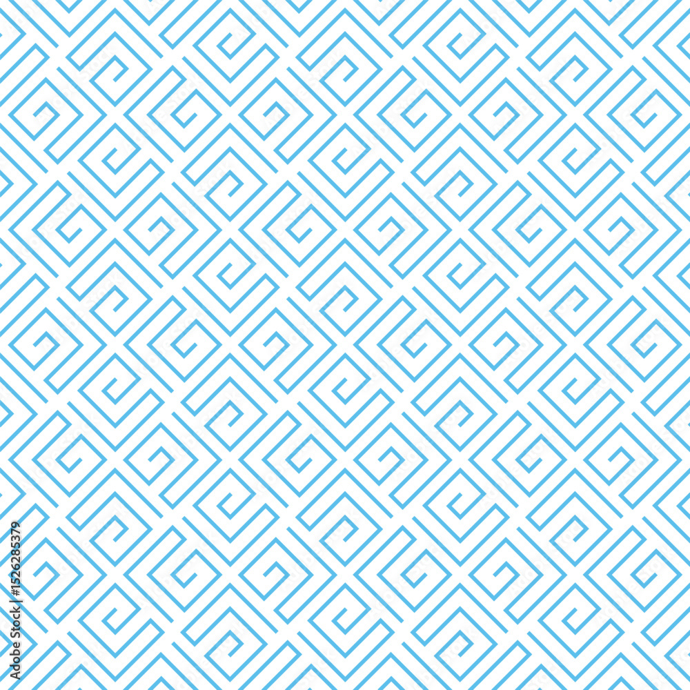 Poster Abstract geometric pattern. A seamless vector background. White and blue ornament. Graphic modern pattern. Simple lattice graphic design