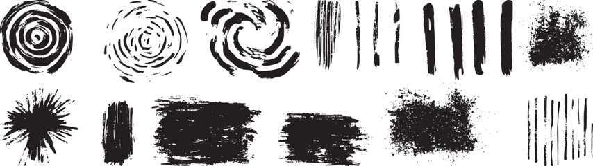 Grunge Texture Vector Set, Isolated on White Background.