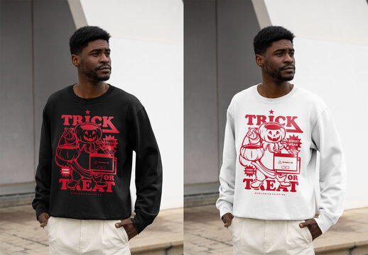 Mockup Of Man Dressed In Customized Long Sleeved Top