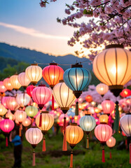 Captivating Photography of Intricate Paper Lanterns in Ritual Setting