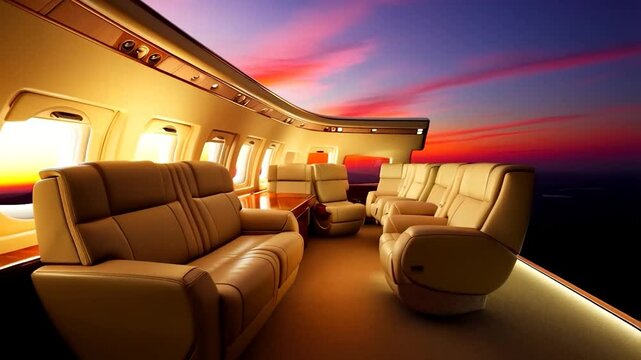 Luxury private jet interior