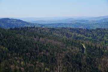 Mountains in Silesian Beskids near Szczyrk town in Poland