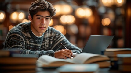 Focused Teen Studying