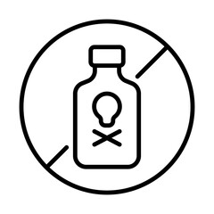 No Toxin label, representing safe and healthy products. Symbolizes items formulated without harmful toxins or chemicals