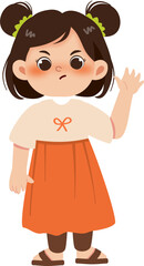Angrt little girl