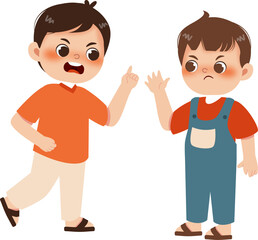 boy arguing with angry expression 