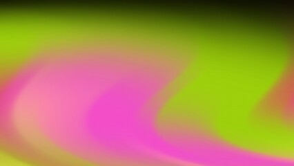 Swirling fusion of pink and lime green creates a vibrant and dynamic abstract gradient background effect