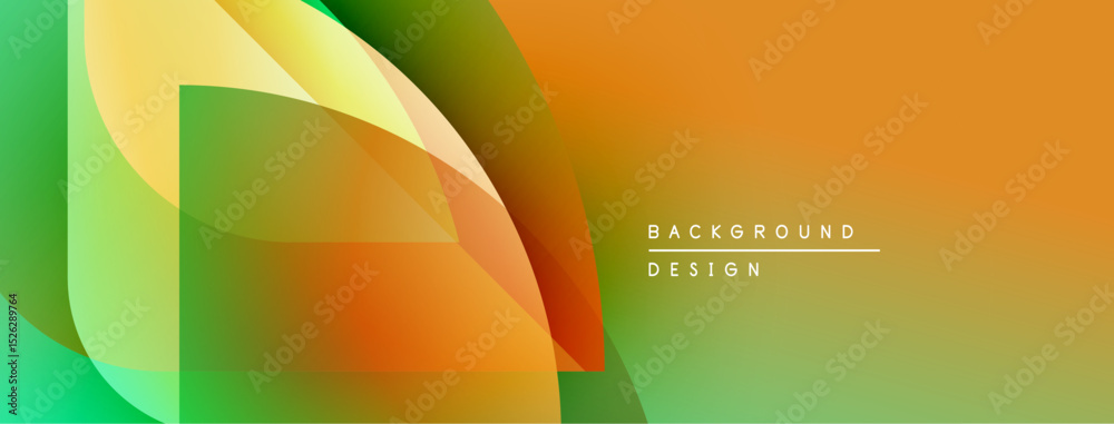 Aufkleber abstract gradient shapes overlap, creating vibrant orange, green hues. modern design element for bac