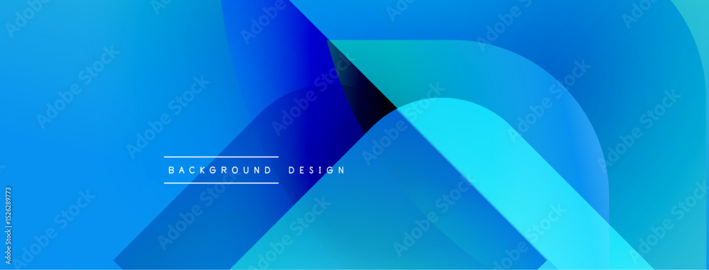 Aufkleber Abstract blue background. Overlapping shapes create dynamic visual effect. Modern design elements present sleek aesthetic.