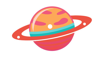 Fototapeta premium Colorful planet with rings design for creative projects and digital art