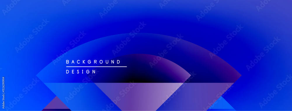 Fototapete Abstract blue background. Gradient shapes overlap, creating dynamic visual effect. Text reads background design. Modern, vibrant composition.