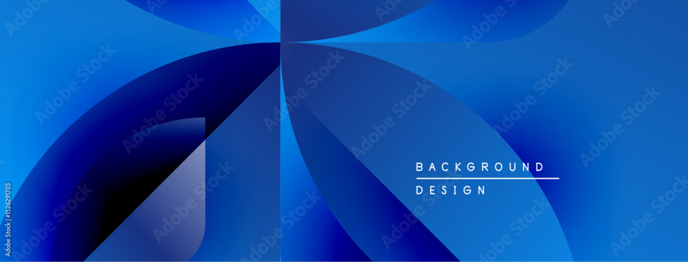 Poster abstract blue design features flowing shapes, gradients. text reads background design. modern aesthe