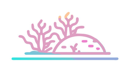 Colorful underwater coral reef illustration showcasing vibrant marine life in a serene aquatic setting