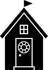  Beach Huts Cabana black silhouette design.
 Beach house illustration.
Transparent background svg.