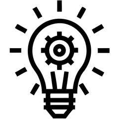 Light bulb with gear symbolizing innovation and creativity in a business environment during daytime brainstorming session