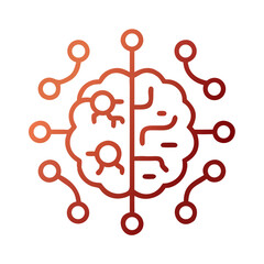 Conceptual illustration of artificial intelligence with neural network design in a modern style