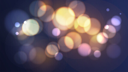 Vibrant bokeh lights. Abstract light effect. Blurred circle shapes. Vector illustration.